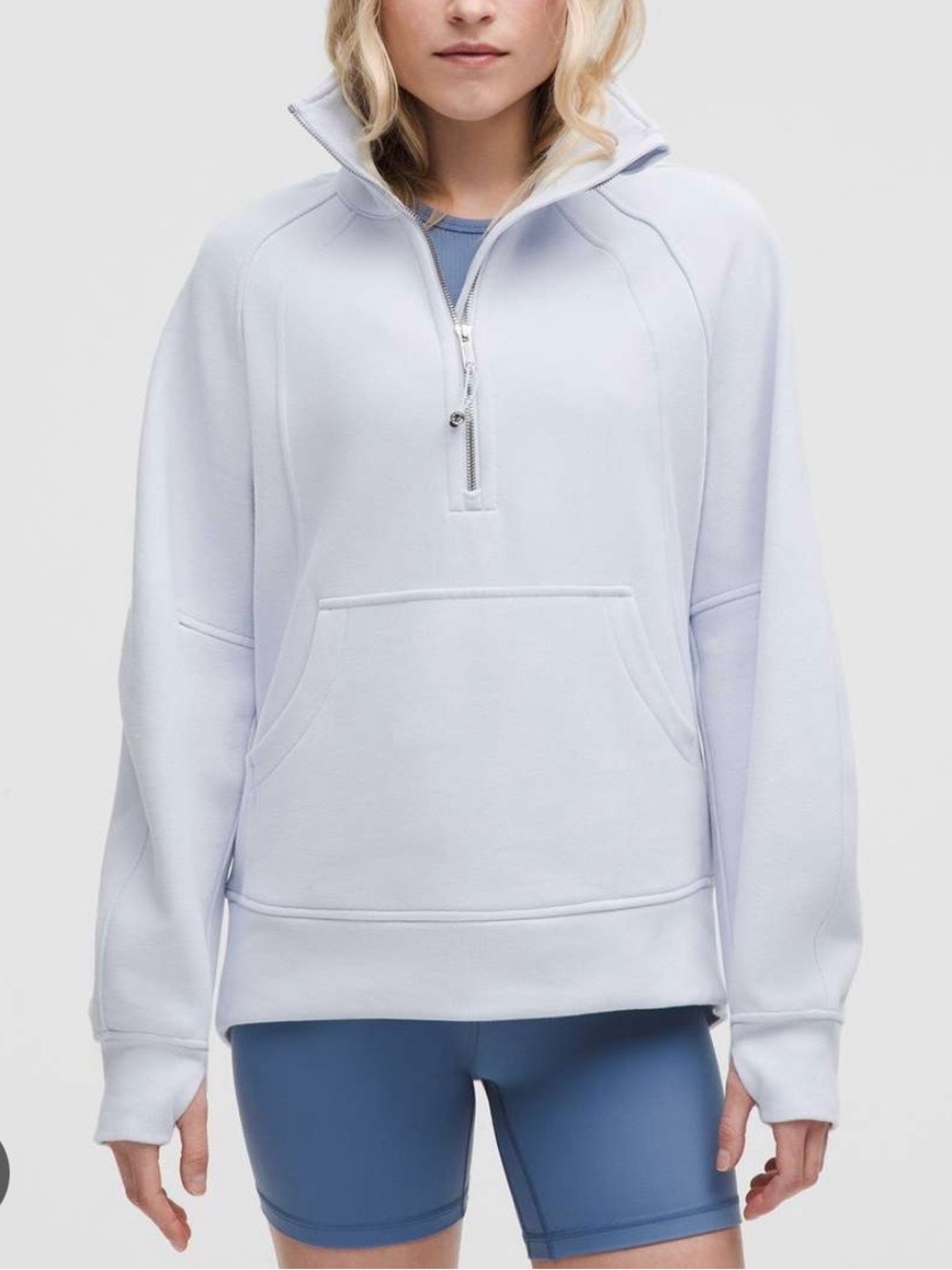 Lululemon Scuba Oversized Funnel-Neck Half Zip Long Starch Blue XS S